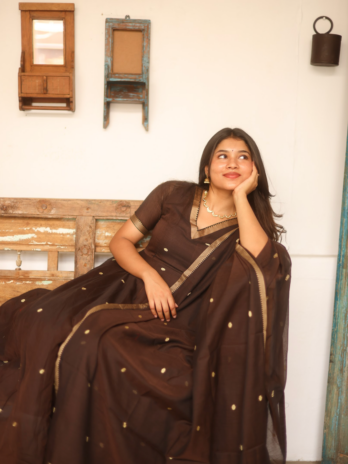 Vedha – Coffee Narayanpet Handloom Anarkali Suit