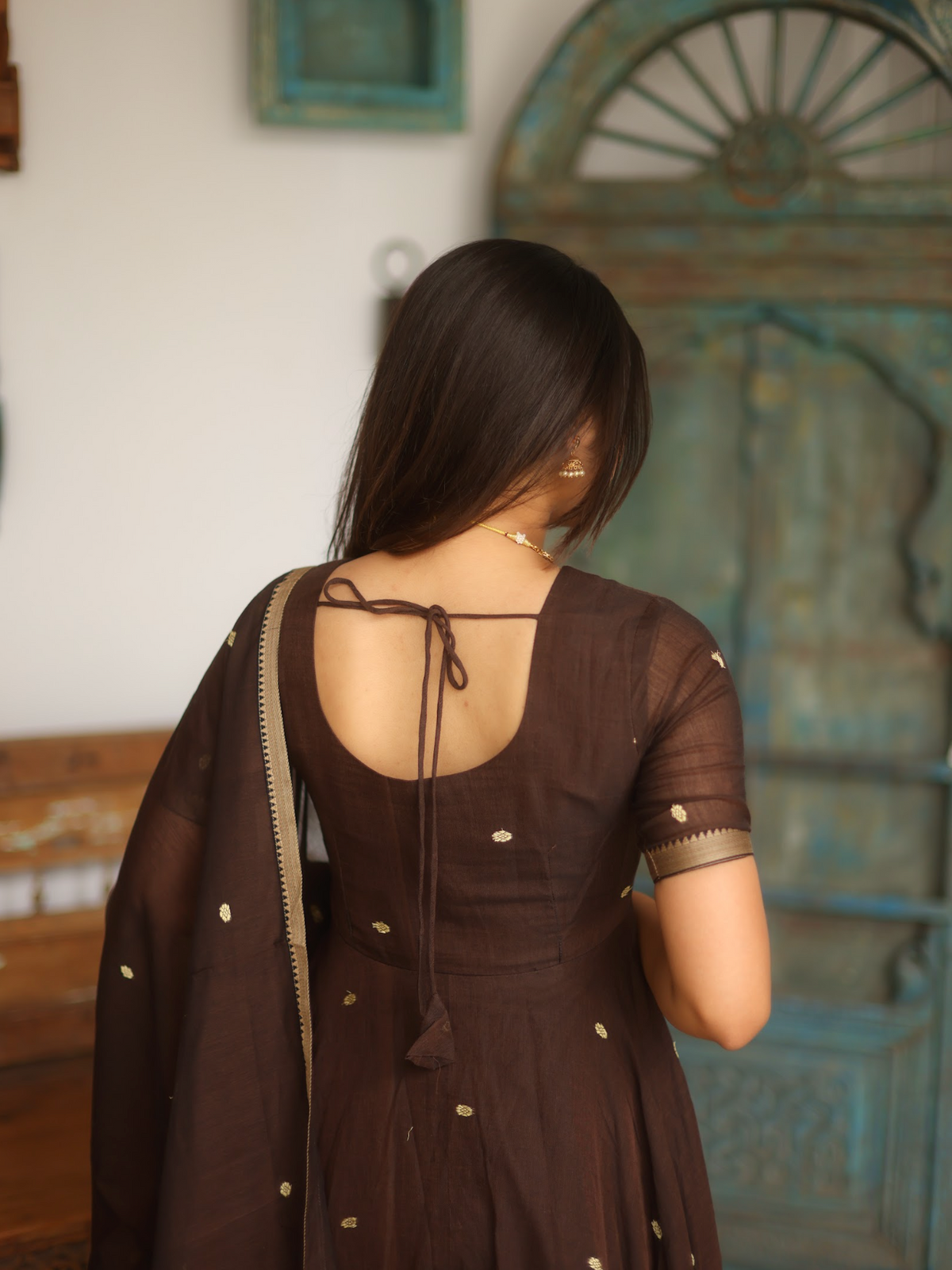 Vedha – Coffee Narayanpet Handloom Anarkali Suit