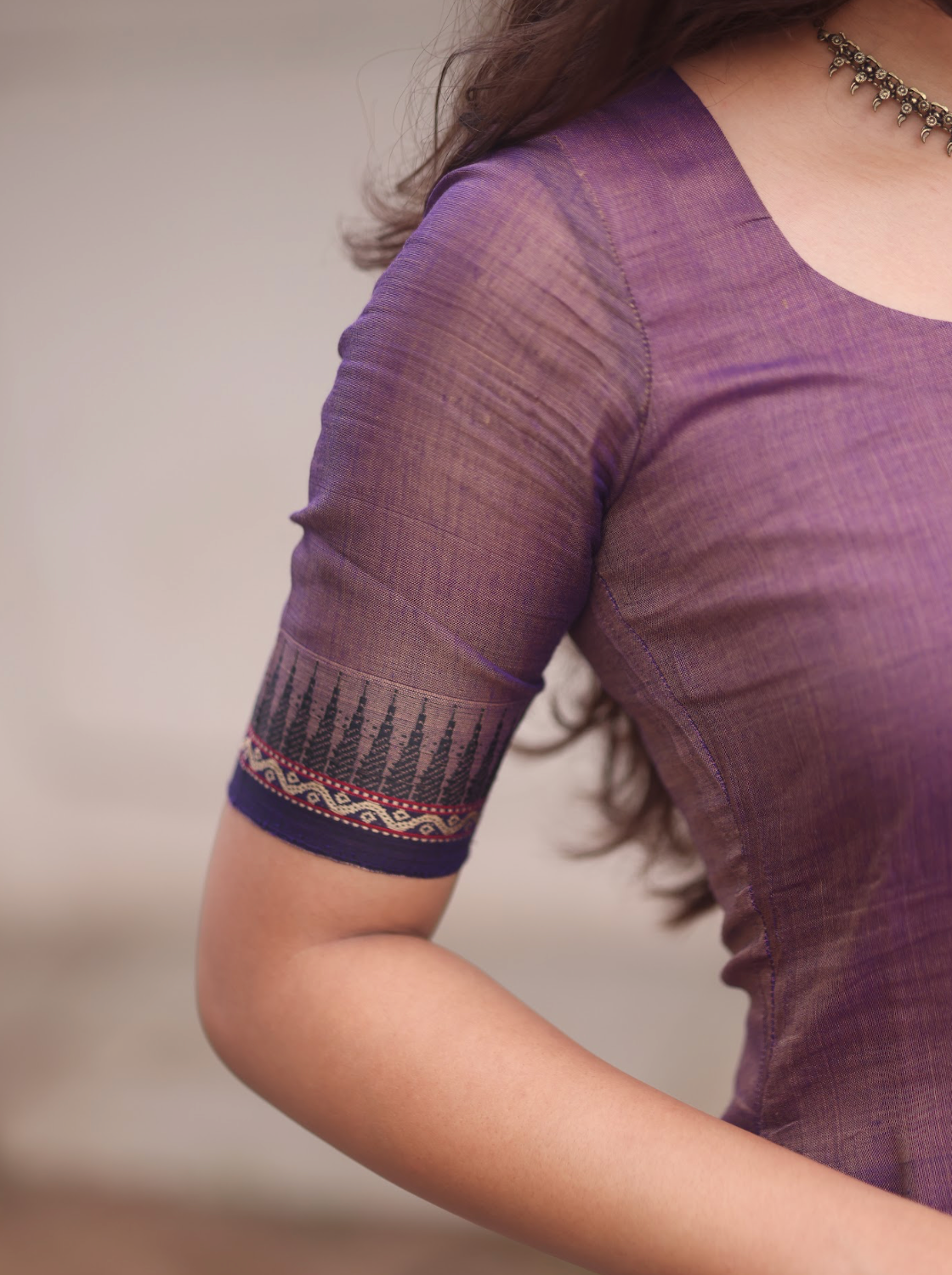 Vedha Akila – Lilac Narayanpet Handloom A-Line Suit Set