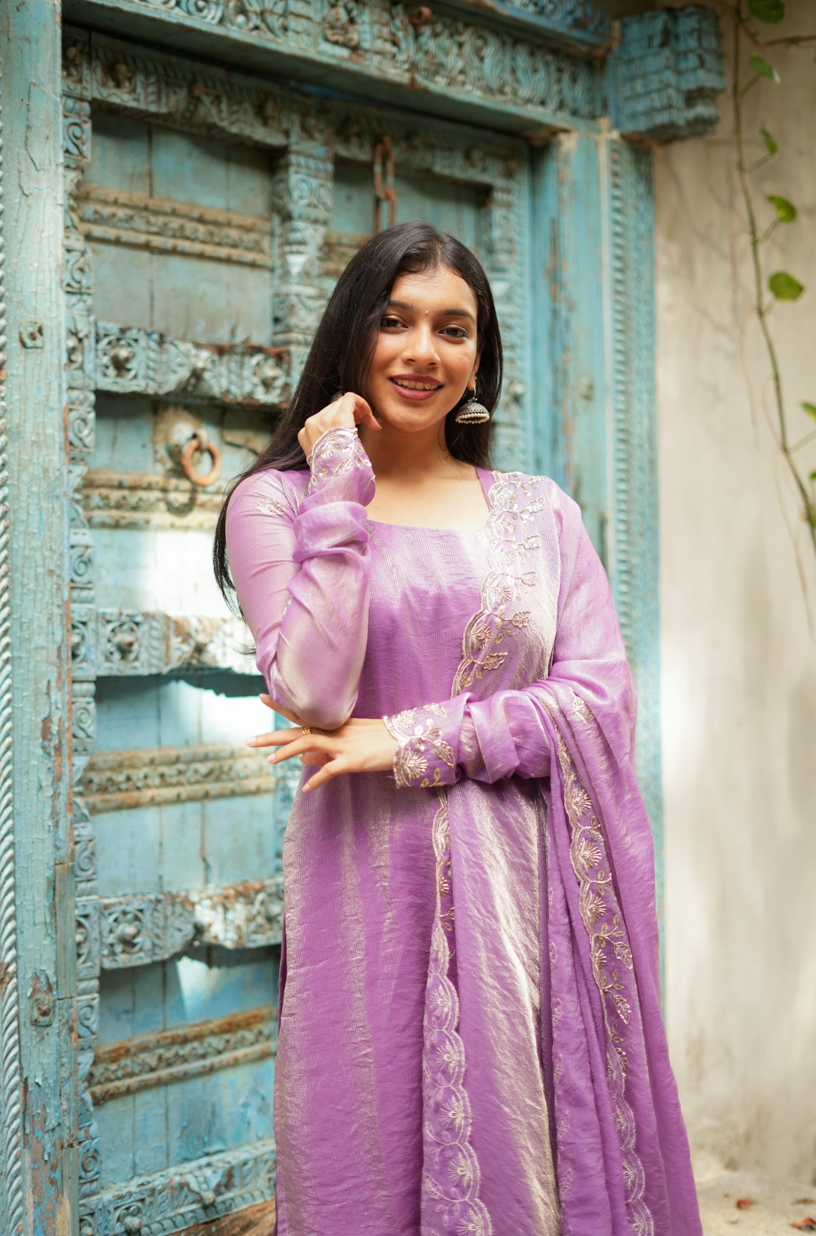 TAARA -  Lilac sequins embroidered set