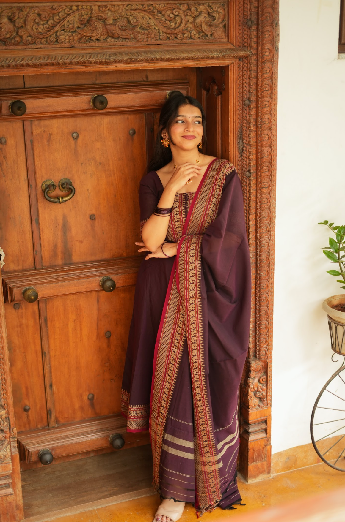 Radha – Coffee Narayanpet Handloom Anarkali Suit