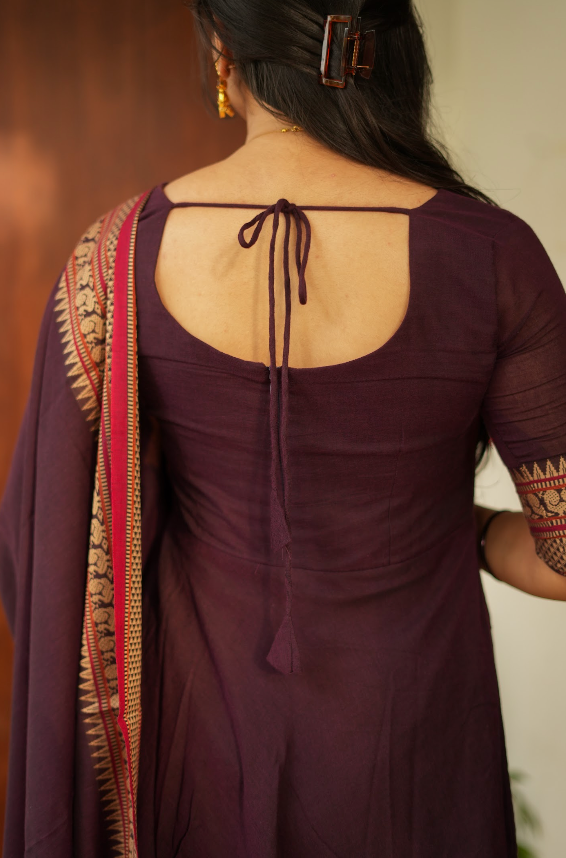 Radha – Coffee Narayanpet Handloom Anarkali Suit