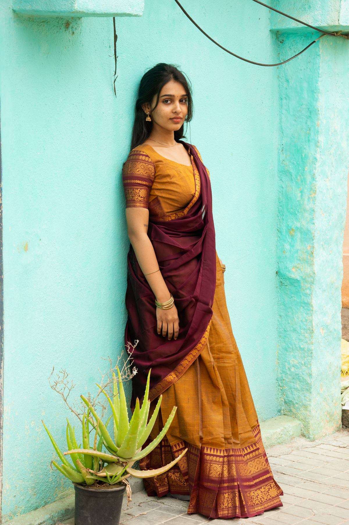 Earthy dreams-Chettinad paavadai dhavani set