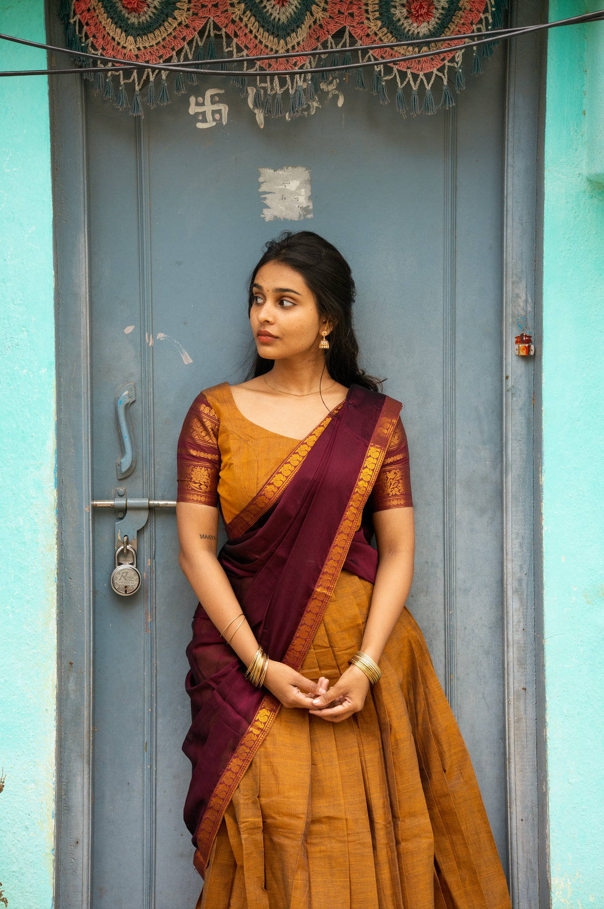 Earthy dreams-Chettinad paavadai dhavani set