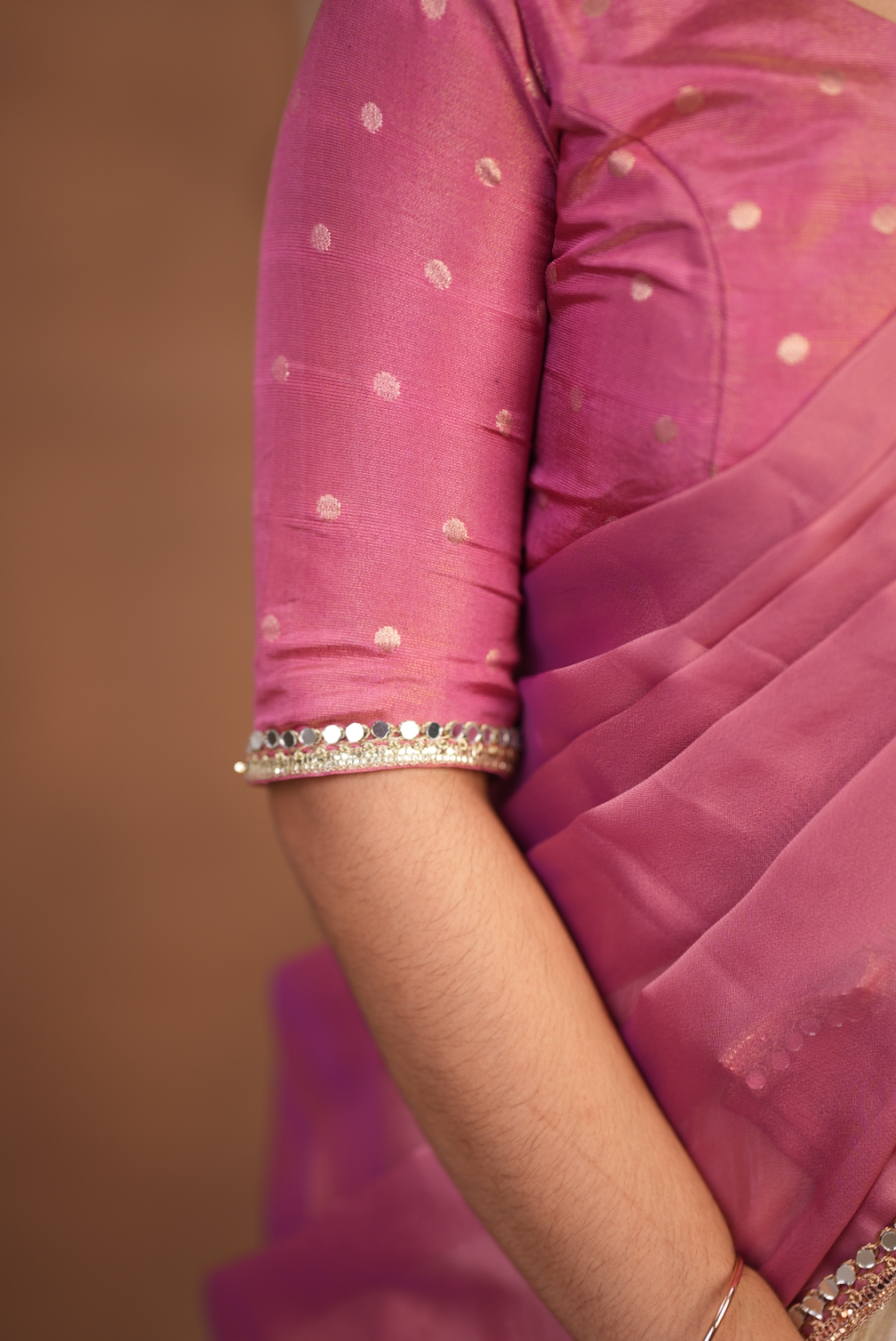 Athulya – Onion Pink & Ivory Dhavani Half Saree Set