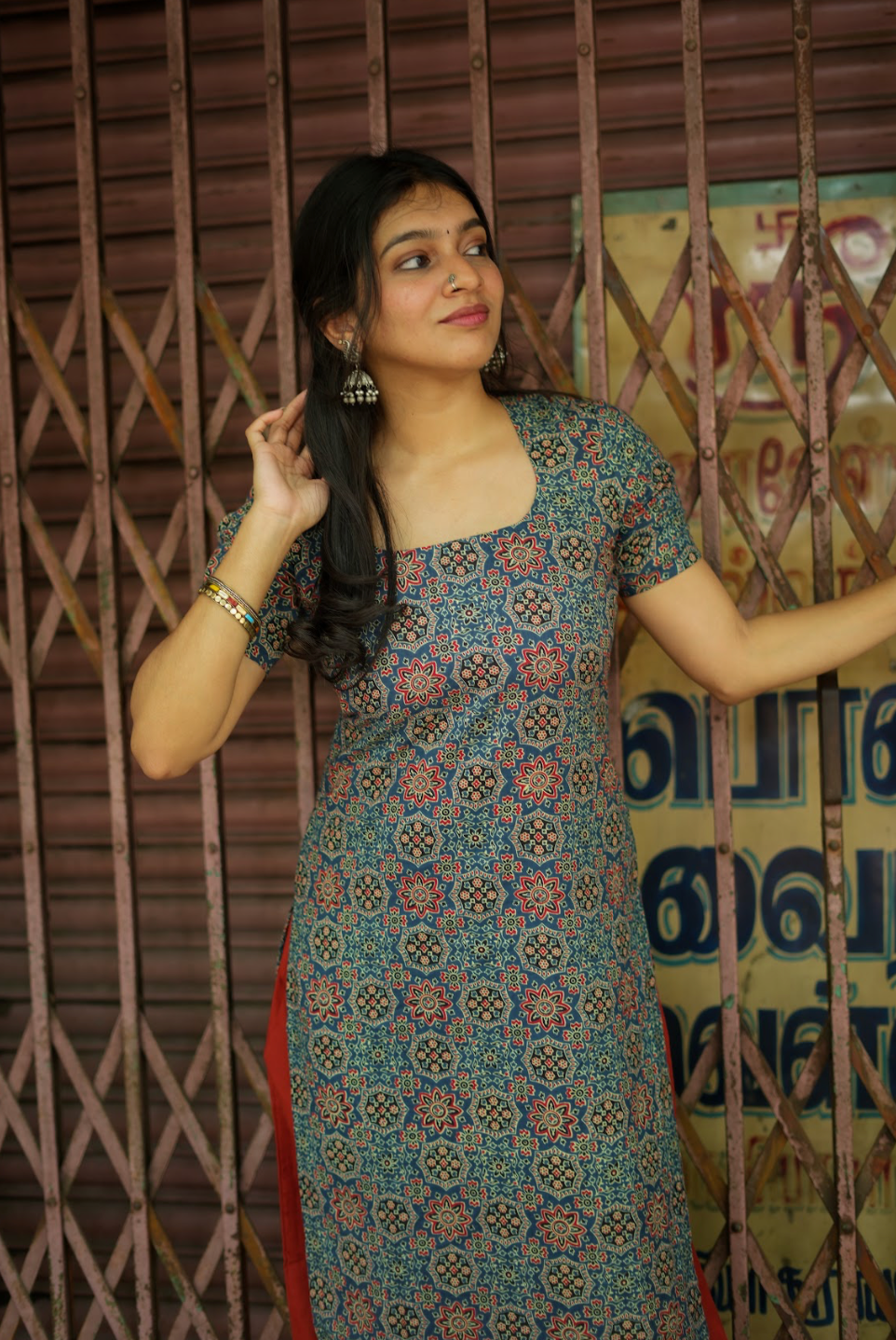 Masakali Megha – Blue Cotton Printed Straight Kurta Set