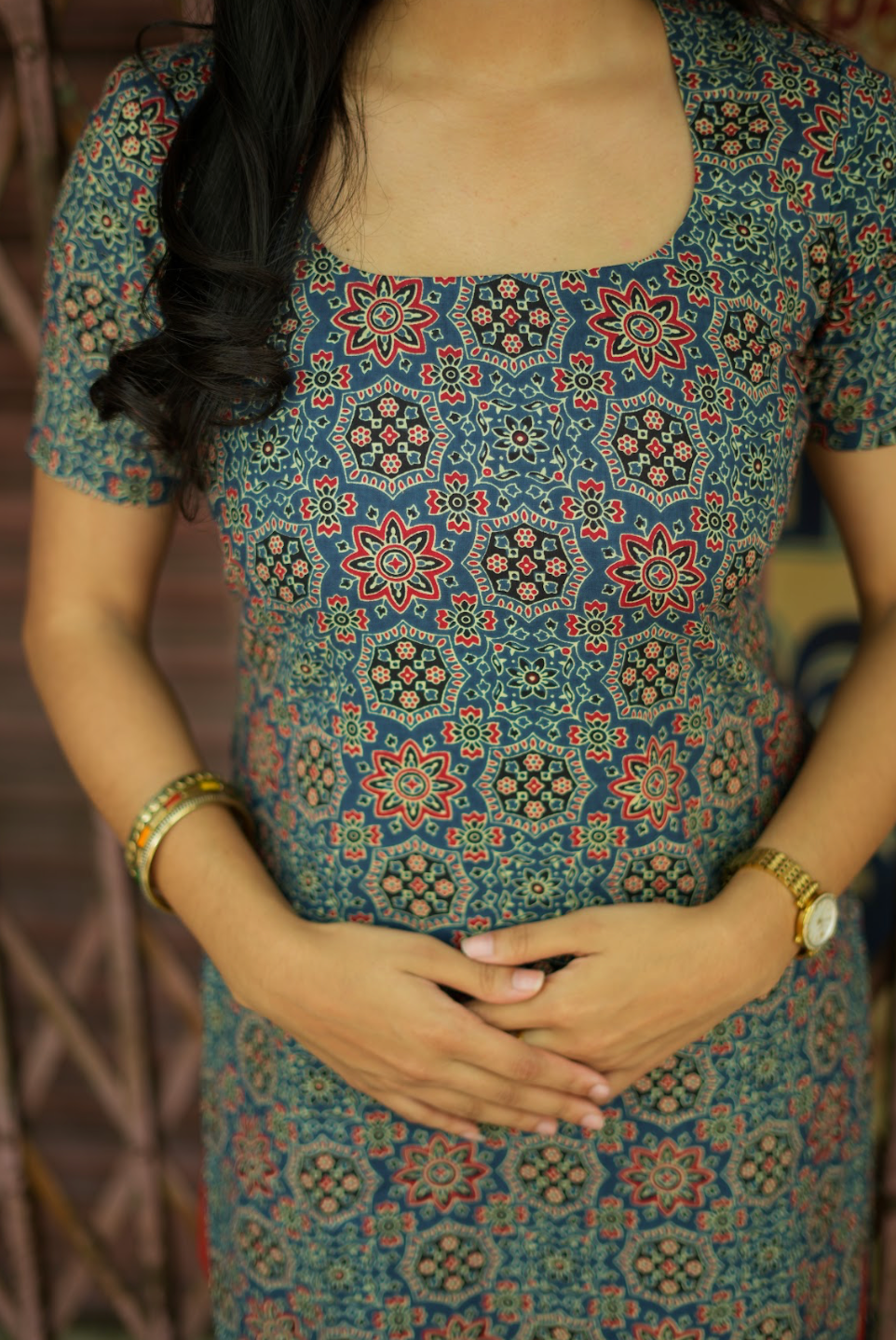 Masakali Megha – Blue Cotton Printed Straight Kurta Set