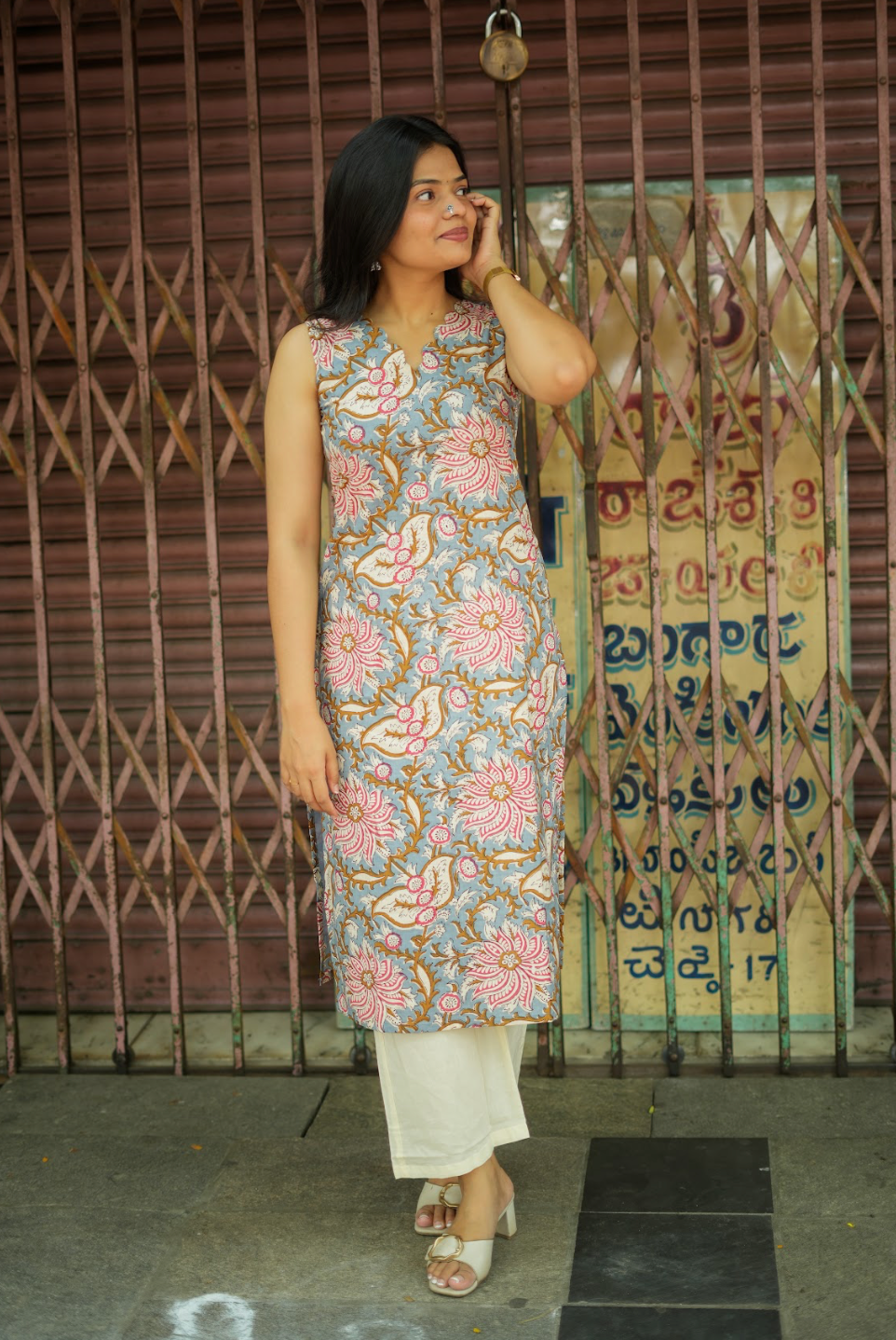 Masakali Ajrakh – Multicolour Cotton Printed Kurta Set