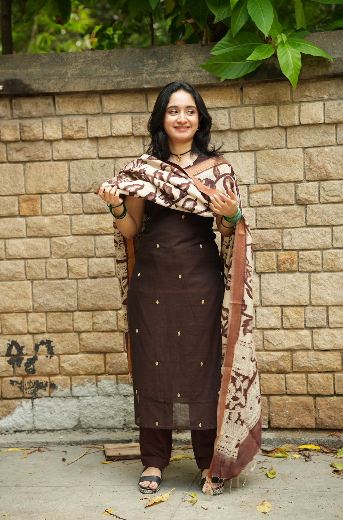Mocha Blossom-VV1011(Narayanpet handloom suits )