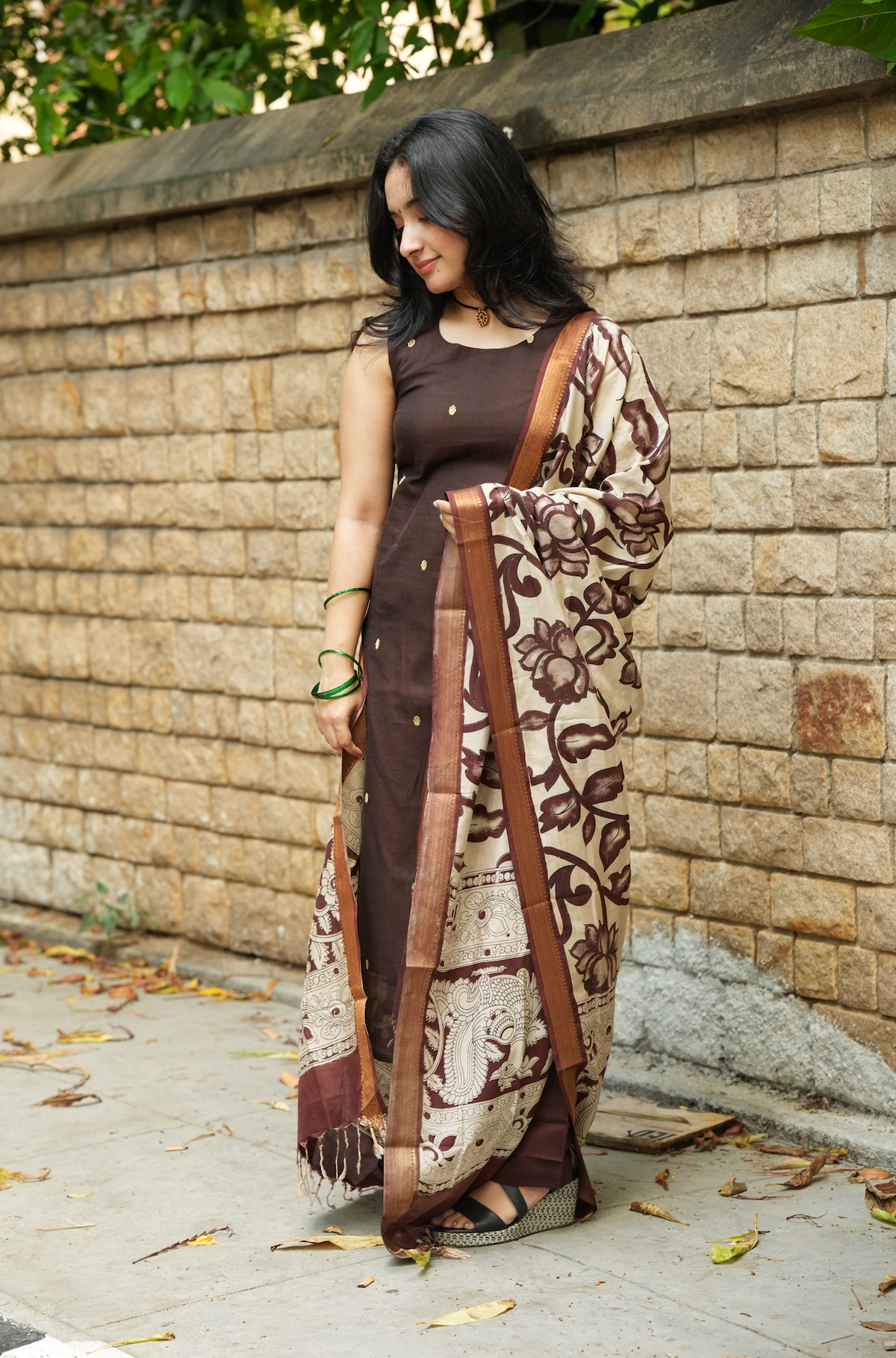 Mocha Blossom-VV1011(Narayanpet handloom suits )