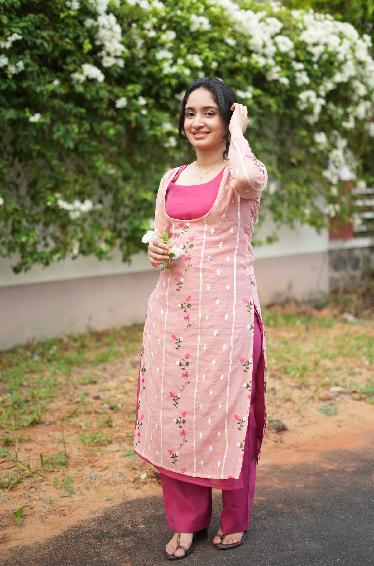 Monica – Pink Co-Ord Set with Pink Shrug (VC1038)