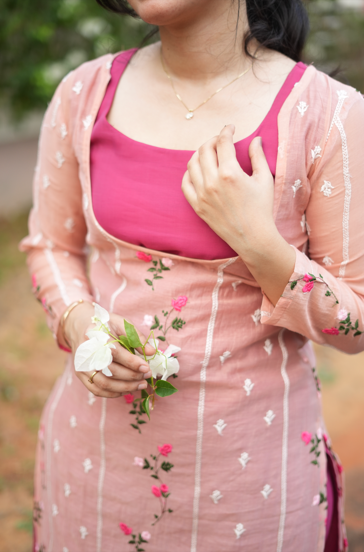 Monica – Pink Co-Ord Set with Pink Shrug (VC1038)