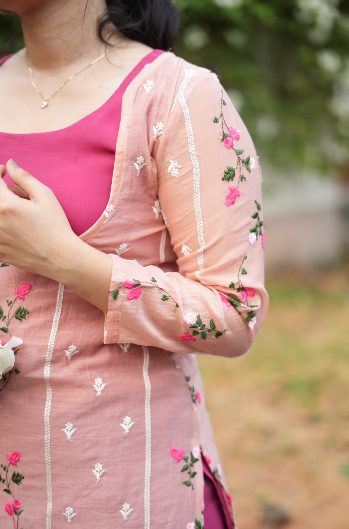 Monica – Pink Co-Ord Set with Pink Shrug (VC1038)