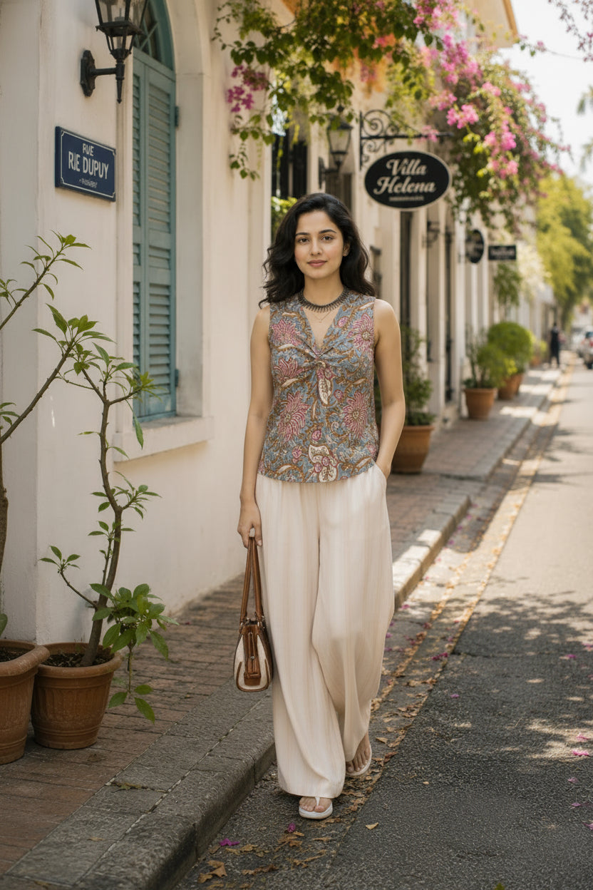 KRITHI - floral print top(VC1021)
