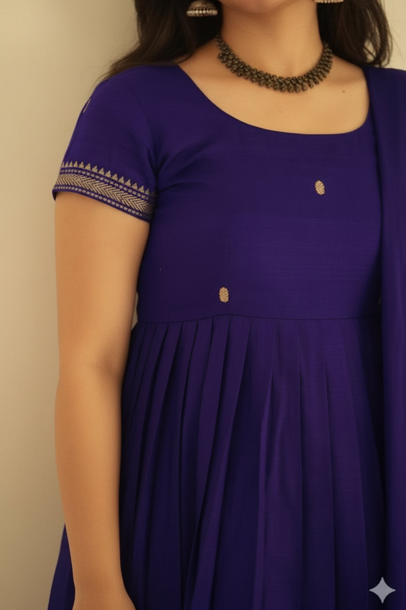 Malli – Violet Narayanpet Handloom Sharara Set (VC1026)